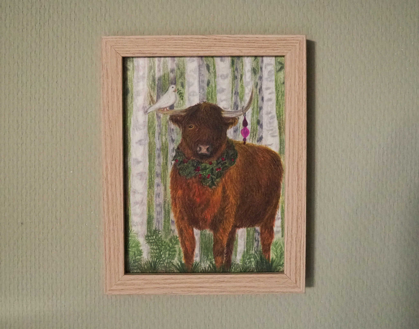 Kerstposter | Hooglander in kerstsferen