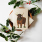 Kerstkaart met envelop | Hooglander in kerstsferen