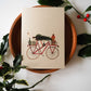 Kerstkaart met envelop | Fiets